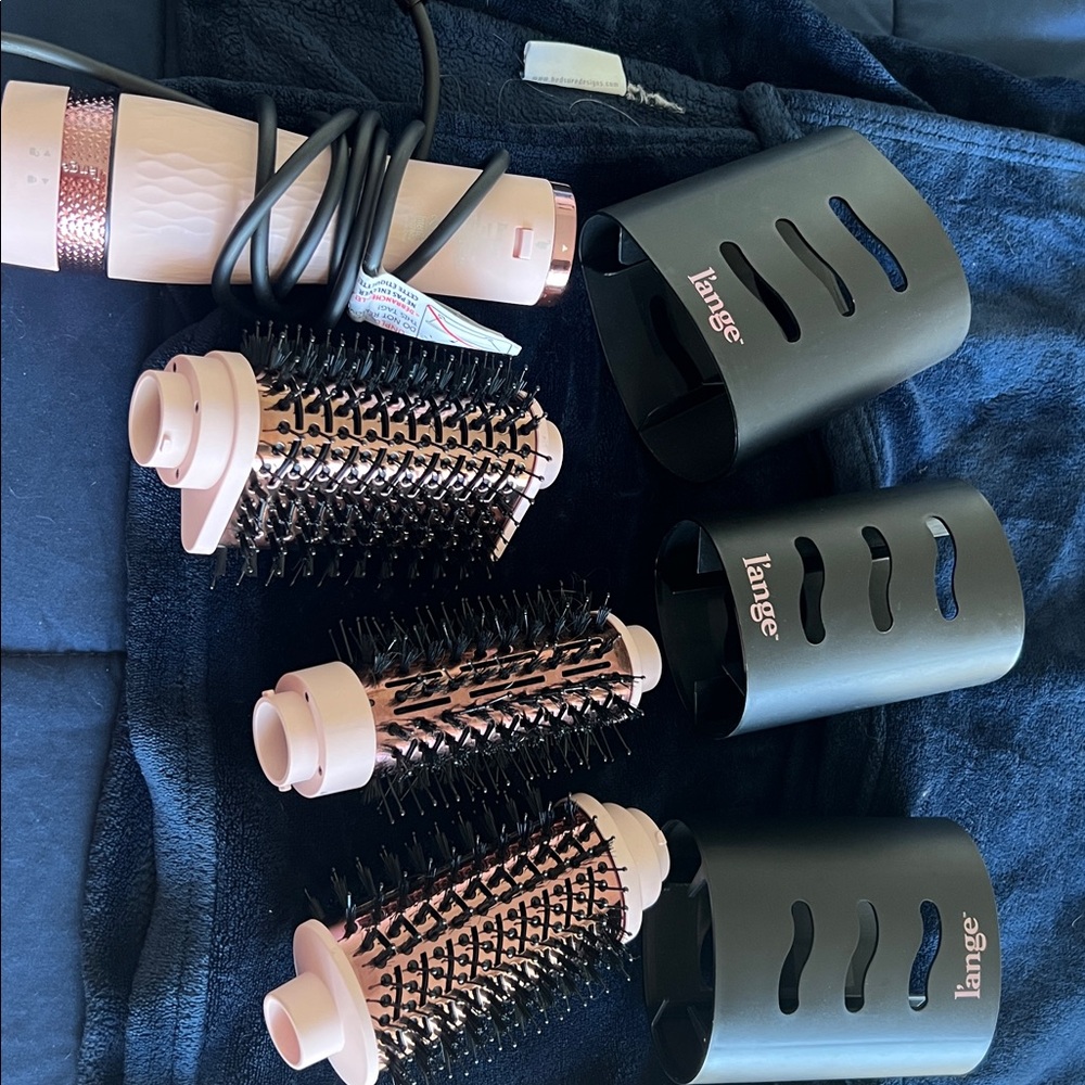 Lange Black and Pink Hair Styling Brush Set